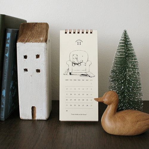 MATOKA マトカ 2026年 卓上カレンダー リングタイプ（月曜始まり）『DUCK AND BEAR｜アヒルとクマ』（CAL-162）