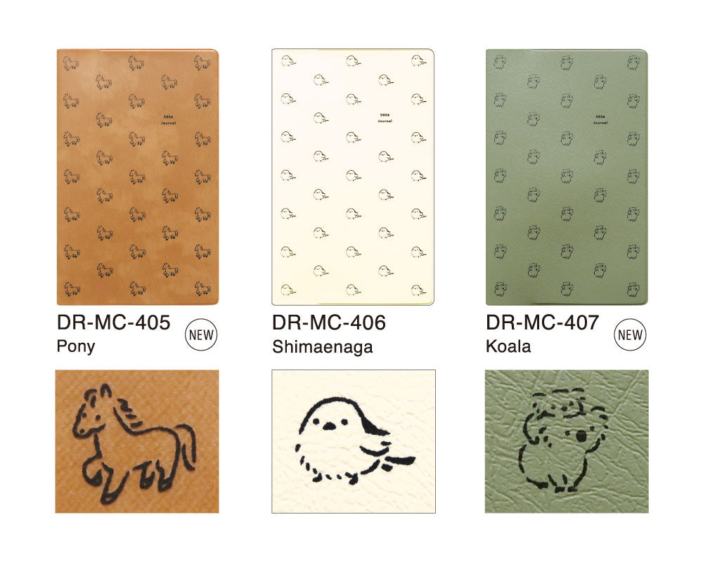 手帳 2026 マトカ 2026年1月始まり ダイアリー スケジュール帳｜新書判 コンパクトマンスリー（月間ブロック）『ミニミニどうぶつ｜MINIMINI』｜干支 午年 ウマ シマエナガ コアラ