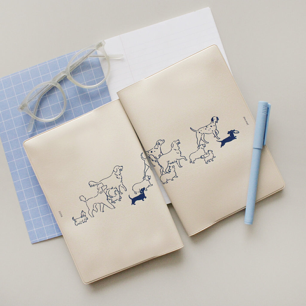 手帳 2026 マトカ 2026年1月始まり ダイアリー スケジュール帳｜B6サイズ マンスリー・フルカラー（月間ブロック）『アララ｜AH LA LA』動物 アニマル 恐竜 UFO 犬