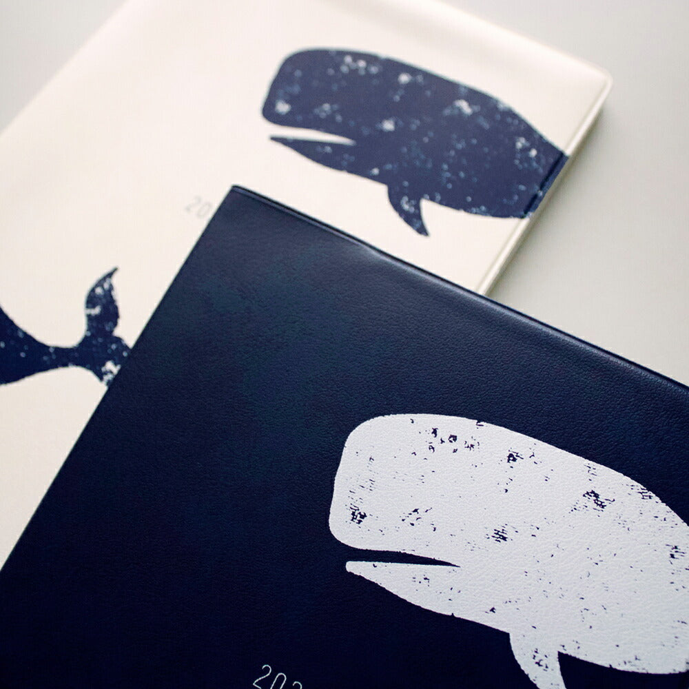 手帳 2026 マトカ 2026年1月始まり ダイアリー スケジュール帳｜B6サイズ マンスリー・フルカラー（月間ブロック）『クジラ｜WHALE』