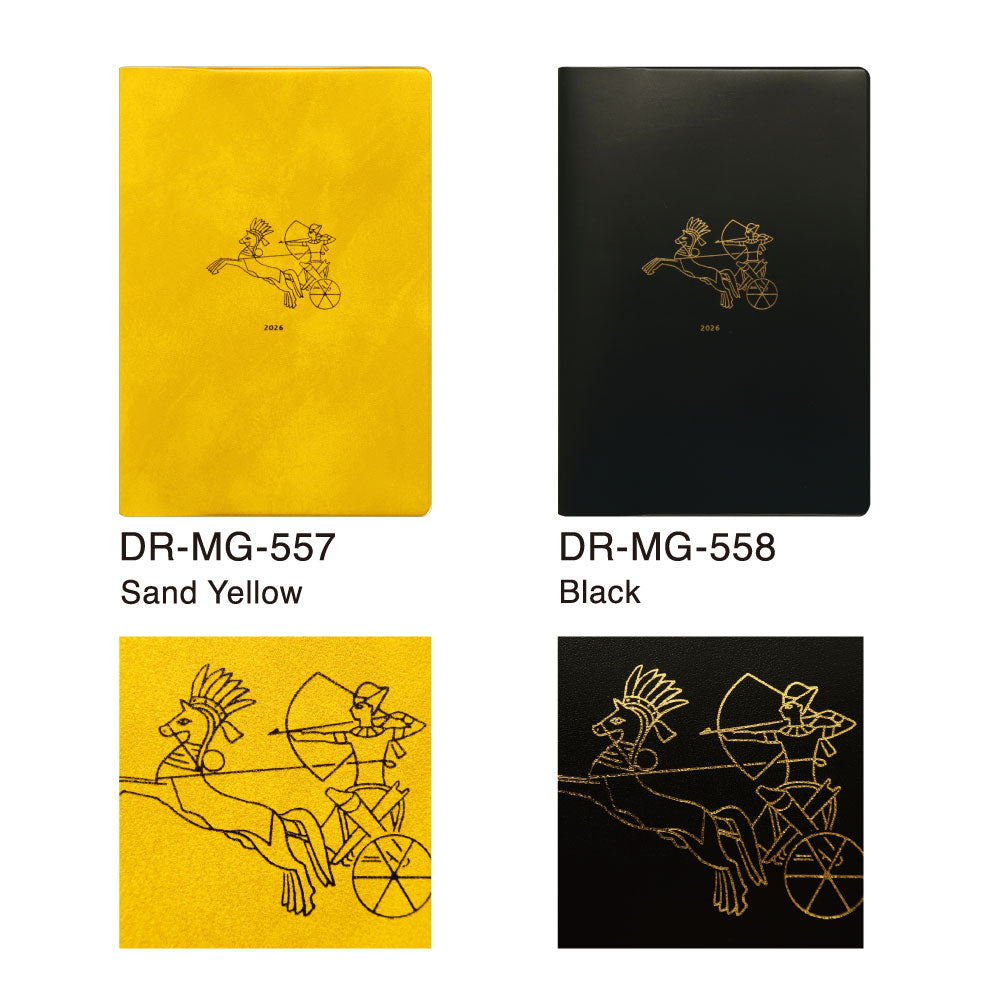 手帳 2026 マトカ 2026年1月始まり ダイアリー スケジュール帳｜B6サイズ マンスリー・スタンダード（月間ブロック）『カデシュ｜QADESH』エジプト エジプシャン ラムセス2世 馬