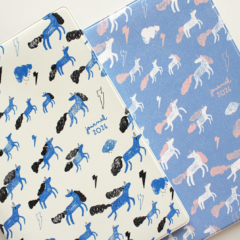 手帳 2026 マトカ 2026年1月始まり ダイアリー スケジュール帳｜B6サイズ マンスリー・スタンダード（月間ブロック）『ユニコーンパレード｜UNICORN PARADE』 干支 午年  ウマ 馬