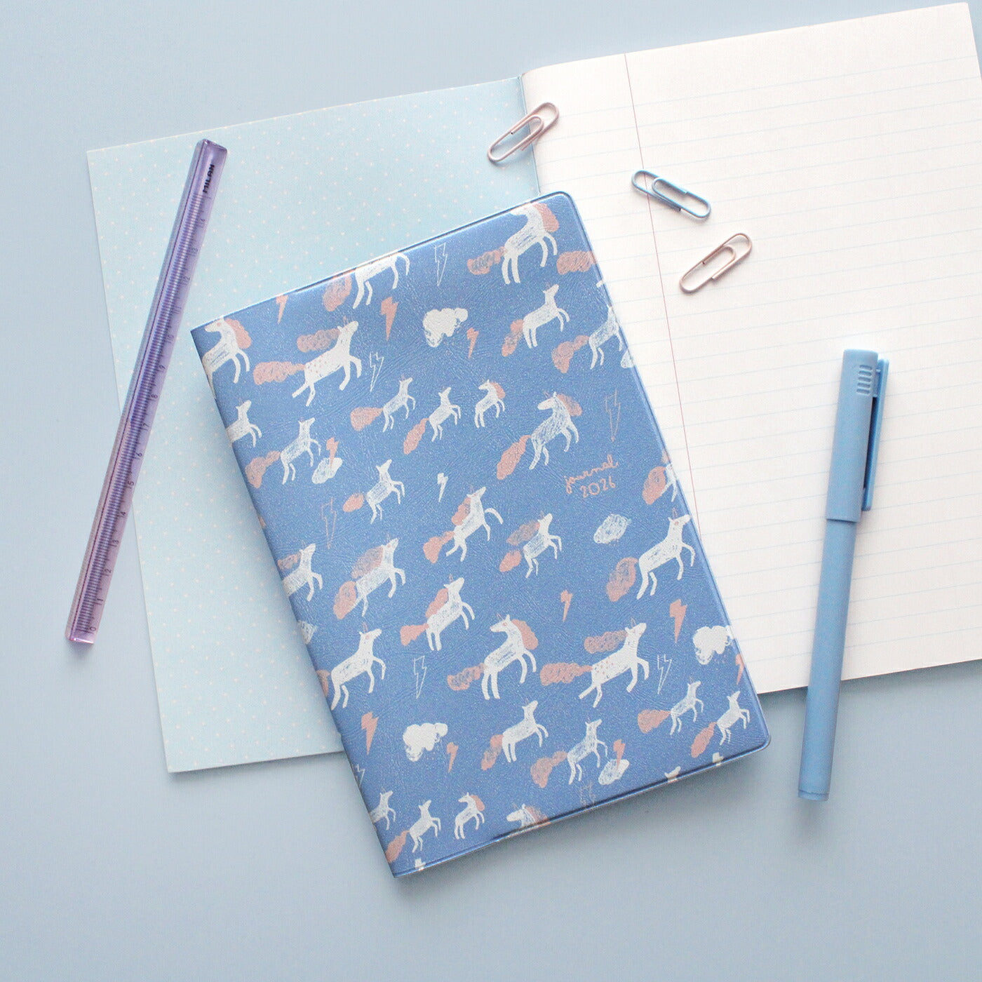 手帳 2026 マトカ 2026年1月始まり ダイアリー スケジュール帳｜B6サイズ マンスリー・スタンダード（月間ブロック）『ユニコーンパレード｜UNICORN PARADE』 干支 午年  ウマ 馬