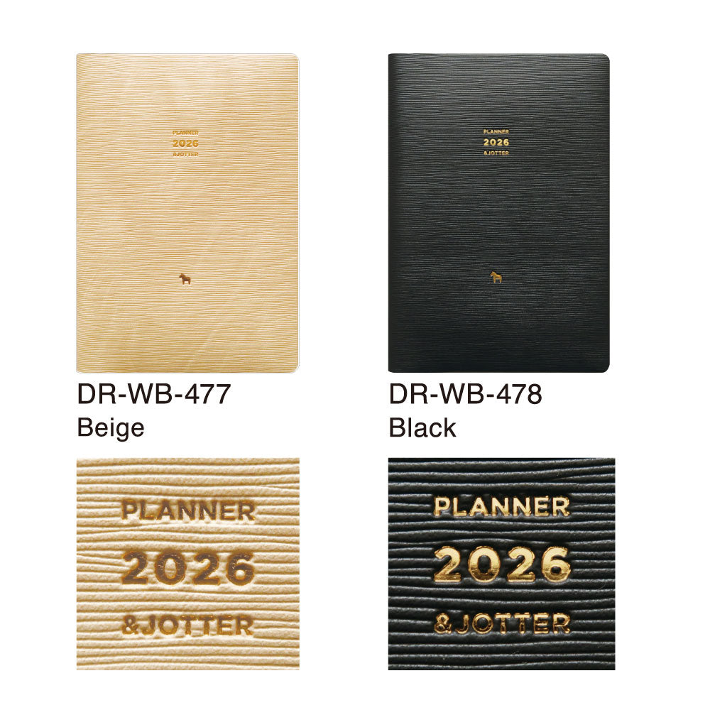 手帳 2026 マトカ 2026年1月始まり ダイアリー スケジュール帳｜B6サイズ ウィークリー・レフト式（週間ホリゾンタル）『コンピス｜KOMPIS』干支 ウマ 午 馬