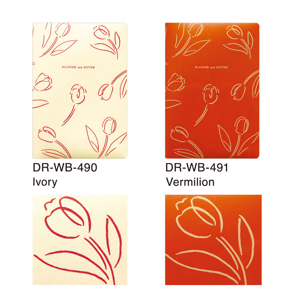 手帳 2026 マトカ 2026年1月始まり ダイアリー スケジュール帳｜B6サイズ ウィークリー・レフト式（週間ホリゾンタル）『トゥリパン｜TULIPAN』チューリップ 花 フラワー