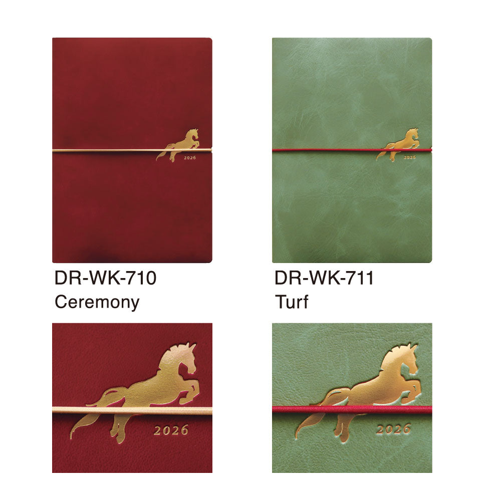 手帳 2026 マトカ 2026年1月始まり ダイアリー スケジュール帳｜B6サイズ ウィークリー・ブロック式（週間ブロック・日記帳）『飛越｜JUMPING』 干支 馬 午 ウマ うま