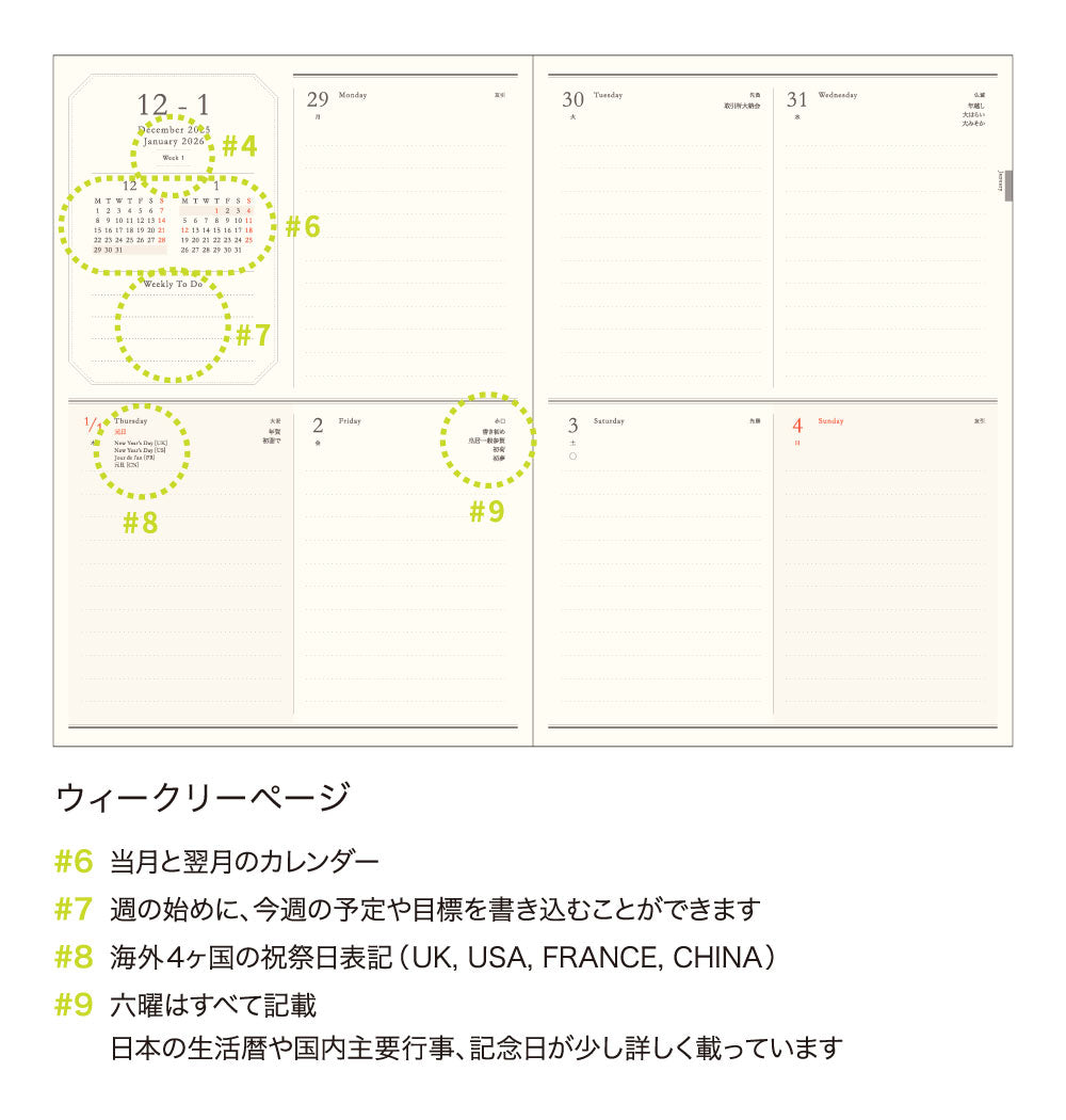 【限定】手帳 2026 マトカ 2026年1月始まり ダイアリー スケジュール帳｜B6サイズ ウィークリー・ブロック式（週間ブロック・日記帳）『ワンポイント｜POINT』干支 馬 ウマ 午 絵馬 縁起