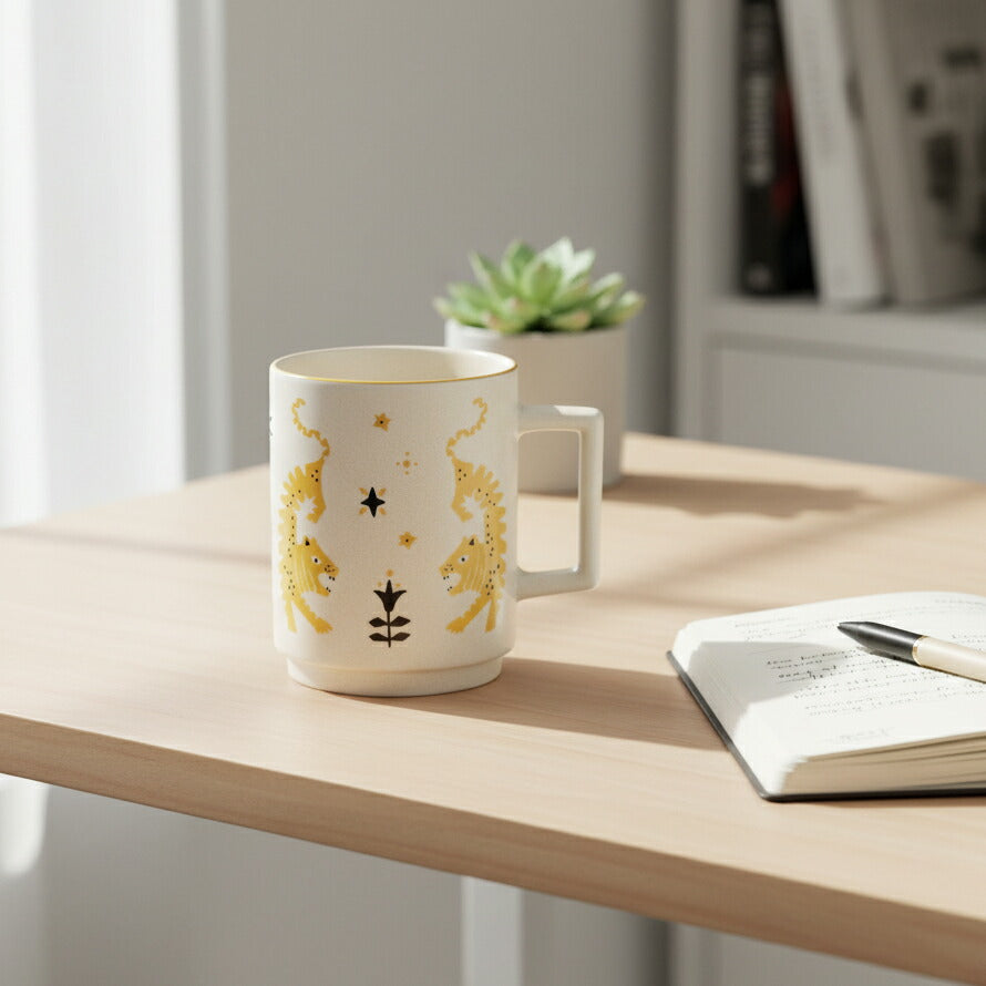 Fiaba 食器 Alba｜マグ マグカップ プレート 皿 美濃焼 誕生日 ギフト プレゼント おしゃれ 可愛い 上品 磁器 日本製 カフェ ティータイム 小皿 取り皿 虎 トラ｜SERATA セラータ