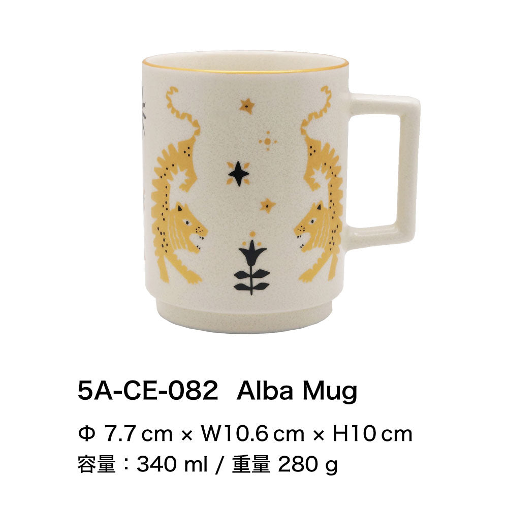 Fiaba 食器 Alba｜マグ マグカップ プレート 皿 美濃焼 誕生日 ギフト プレゼント おしゃれ 可愛い 上品 磁器 日本製 カフェ ティータイム 小皿 取り皿 虎 トラ｜SERATA セラータ