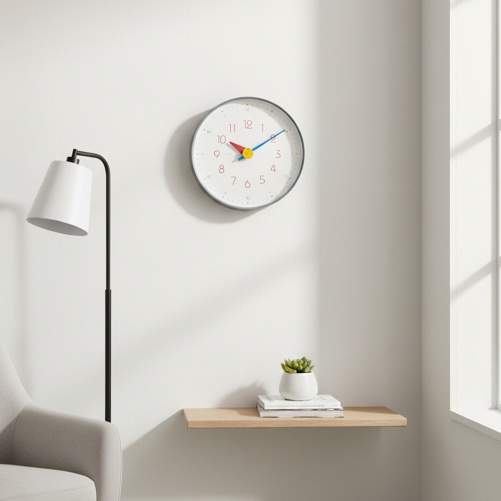 Bauhaus Pro Light ウォールクロック｜壁掛け時計 インテリア デザイン おしゃれ バウハウス フォント 時計 知育時計 分表記 ヘルベルト バイヤー BAUHAUS