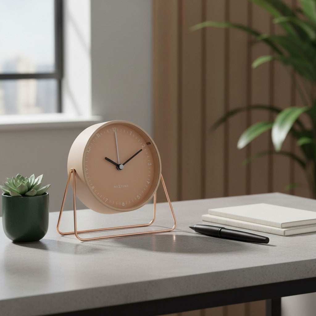 Berlin Table 置き時計｜table clock 時計 インテリア デザイン おしゃれ アート 引越し お祝い プレゼント ギフト モダンデザイン  デザイン時計 かっこいい シンプル テーブルクロック アラーム 目覚まし時計 ベージュ