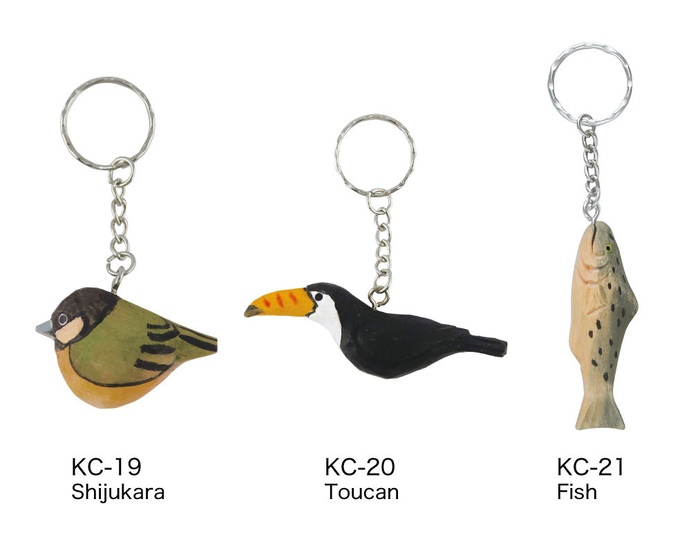WOOD KEY RING ウッド キーリング｜鍵 キーホルダー アニマル 小物 動物 おしゃれ かわいい 木 木製 トラ ライオン 羊 シマウマ キリン 白クマ ペンギン シマエナガ 鳥 恐竜 アクセサリー キーチェーン｜MATOKA マトカ