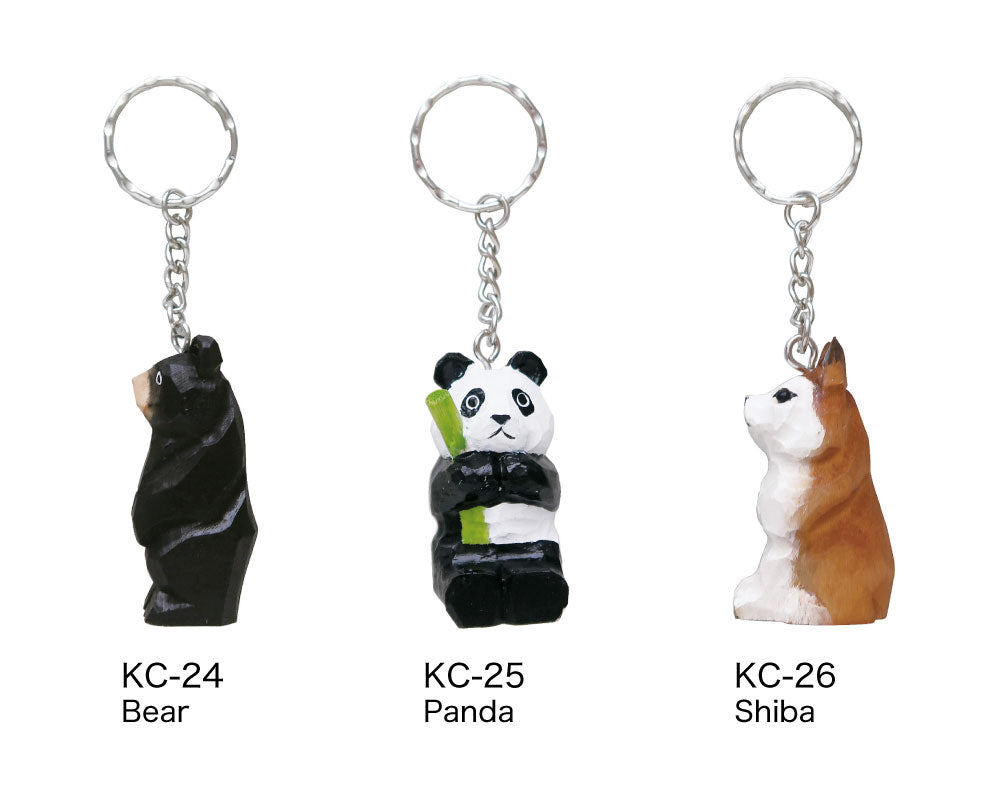 WOOD KEY RING ウッド キーリング｜鍵 キーホルダー アニマル 小物 動物 おしゃれ かわいい 木 木製 トラ ライオン 羊 シマウマ キリン 白クマ ペンギン シマエナガ 鳥 恐竜 アクセサリー キーチェーン｜MATOKA マトカ