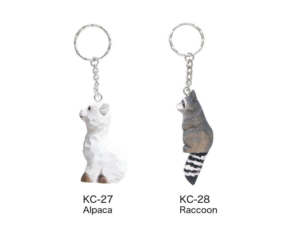 WOOD KEY RING ウッド キーリング｜鍵 キーホルダー アニマル 小物 動物 おしゃれ かわいい 木 木製 トラ ライオン 羊 シマウマ キリン 白クマ ペンギン シマエナガ 鳥 恐竜 アクセサリー キーチェーン｜MATOKA マトカ