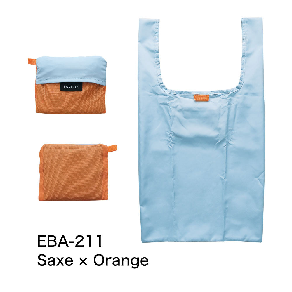 LAURIER TWO-TONE ECO BAG｜ローリエ ツートーン エコバッグ コンパクト シンプル レジ袋 折りたたみ 大容量 大きめ くすみカラー おしゃれ パステル サブバッグ カラフル｜LEAFLETS リーフレッツ