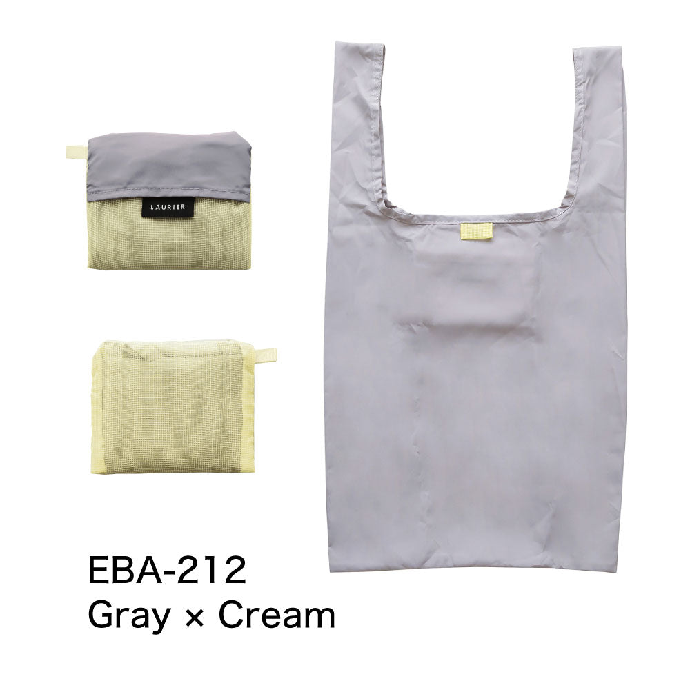 LAURIER TWO-TONE ECO BAG｜ローリエ ツートーン エコバッグ コンパクト シンプル レジ袋 折りたたみ 大容量 大きめ くすみカラー おしゃれ パステル サブバッグ カラフル｜LEAFLETS リーフレッツ