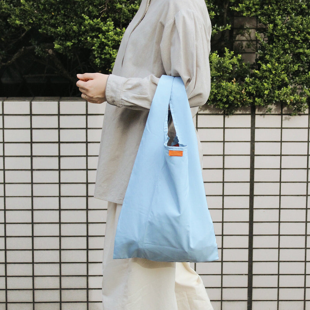 LAURIER TWO-TONE ECO BAG｜ローリエ ツートーン エコバッグ コンパクト シンプル レジ袋 折りたたみ 大容量 大きめ くすみカラー おしゃれ パステル サブバッグ カラフル｜LEAFLETS リーフレッツ