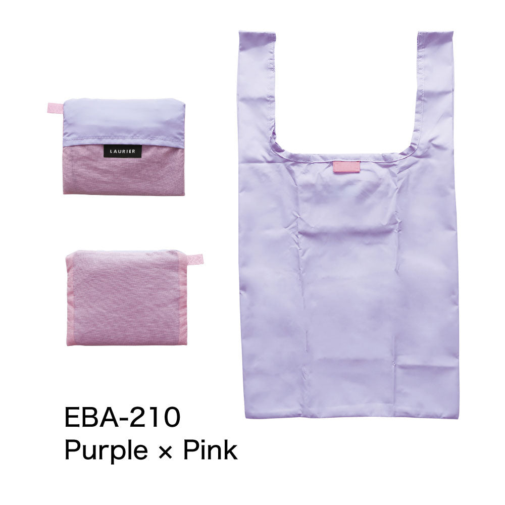 LAURIER TWO-TONE ECO BAG｜ローリエ ツートーン エコバッグ コンパクト シンプル レジ袋 折りたたみ 大容量 大きめ くすみカラー おしゃれ パステル サブバッグ カラフル｜LEAFLETS リーフレッツ