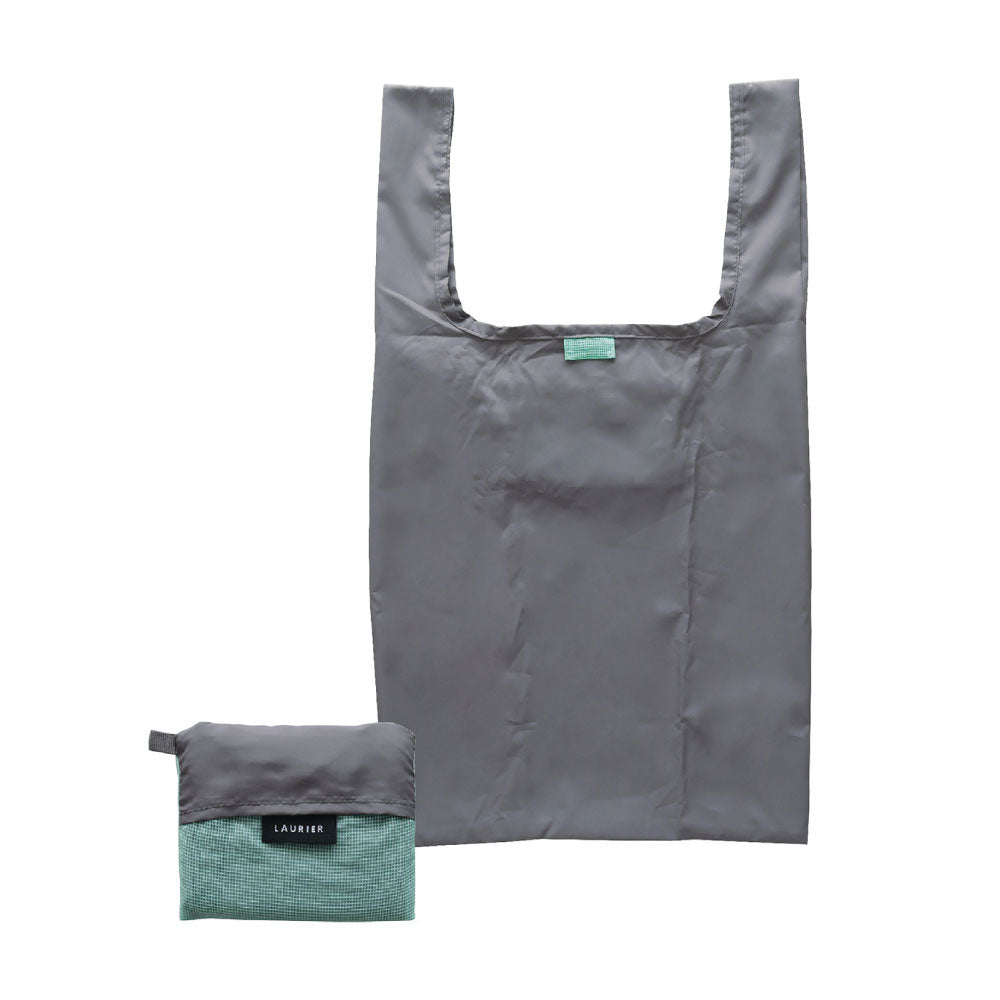 LAURIER TWO-TONE ECO BAG｜ローリエ ツートーン エコバッグ コンパクト シンプル レジ袋 折りたたみ 大容量 大きめ くすみカラー おしゃれ パステル サブバッグ カラフル｜LEAFLETS リーフレッツ