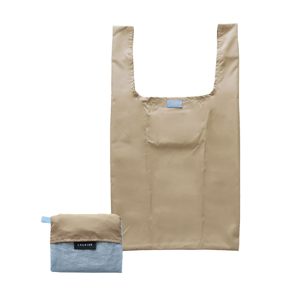 LAURIER TWO-TONE ECO BAG｜ローリエ ツートーン エコバッグ コンパクト シンプル レジ袋 折りたたみ 大容量 大きめ くすみカラー おしゃれ パステル サブバッグ カラフル｜LEAFLETS リーフレッツ