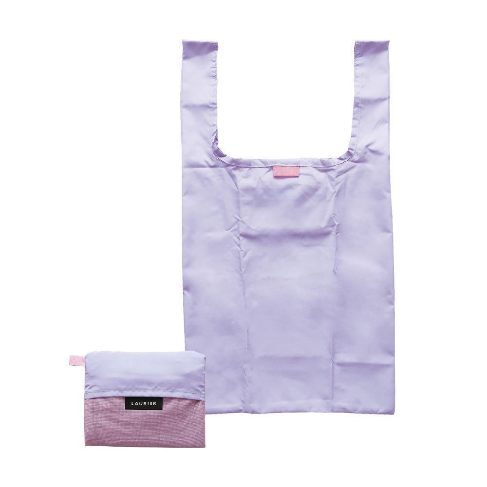 LAURIER TWO-TONE ECO BAG｜ローリエ ツートーン エコバッグ コンパクト シンプル レジ袋 折りたたみ 大容量 大きめ くすみカラー おしゃれ パステル サブバッグ カラフル｜LEAFLETS リーフレッツ