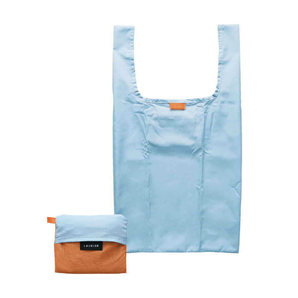 LAURIER TWO-TONE ECO BAG｜ローリエ ツートーン エコバッグ コンパクト シンプル レジ袋 折りたたみ 大容量 大きめ くすみカラー おしゃれ パステル サブバッグ カラフル｜LEAFLETS リーフレッツ
