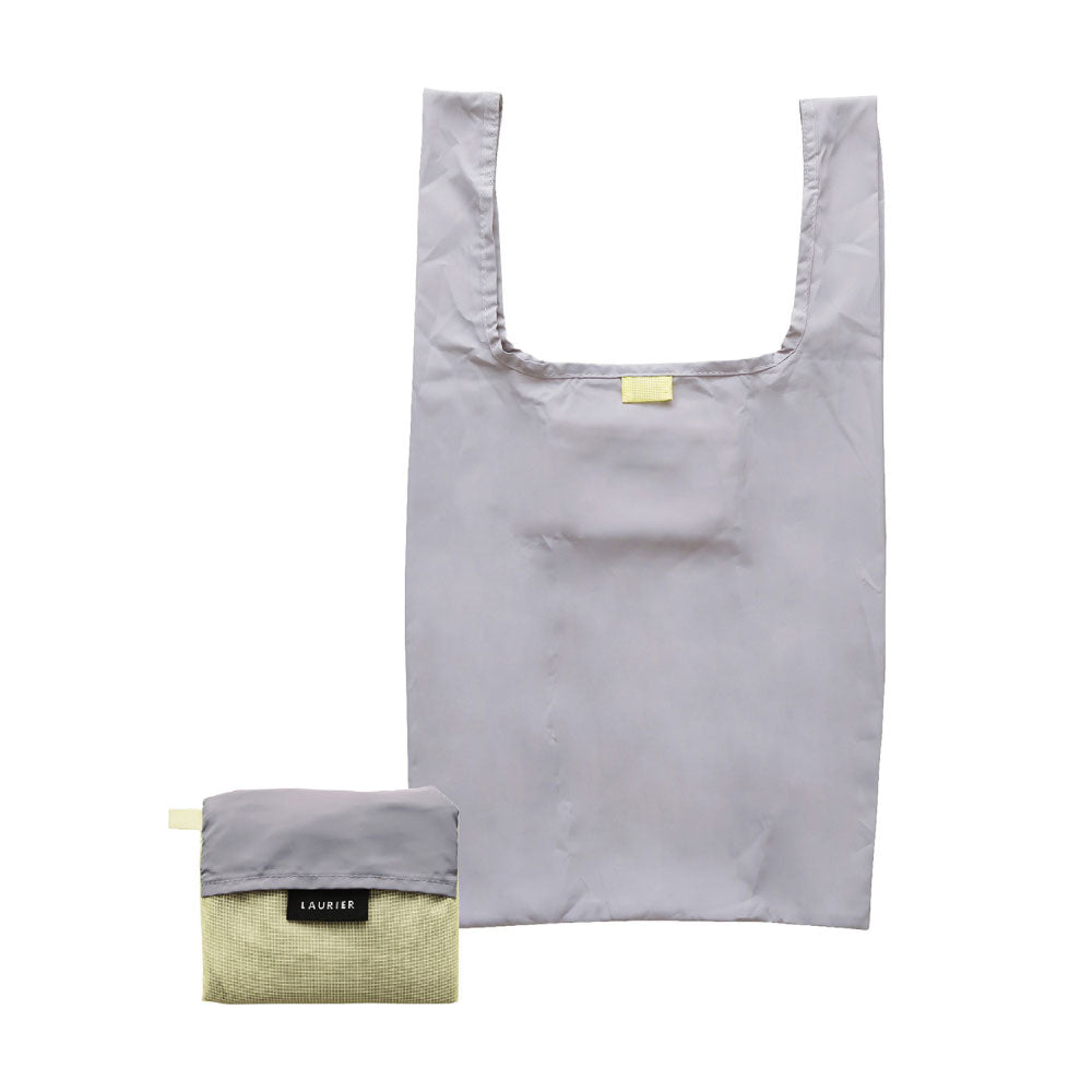 LAURIER TWO-TONE ECO BAG｜ローリエ ツートーン エコバッグ コンパクト シンプル レジ袋 折りたたみ 大容量 大きめ くすみカラー おしゃれ パステル サブバッグ カラフル｜LEAFLETS リーフレッツ