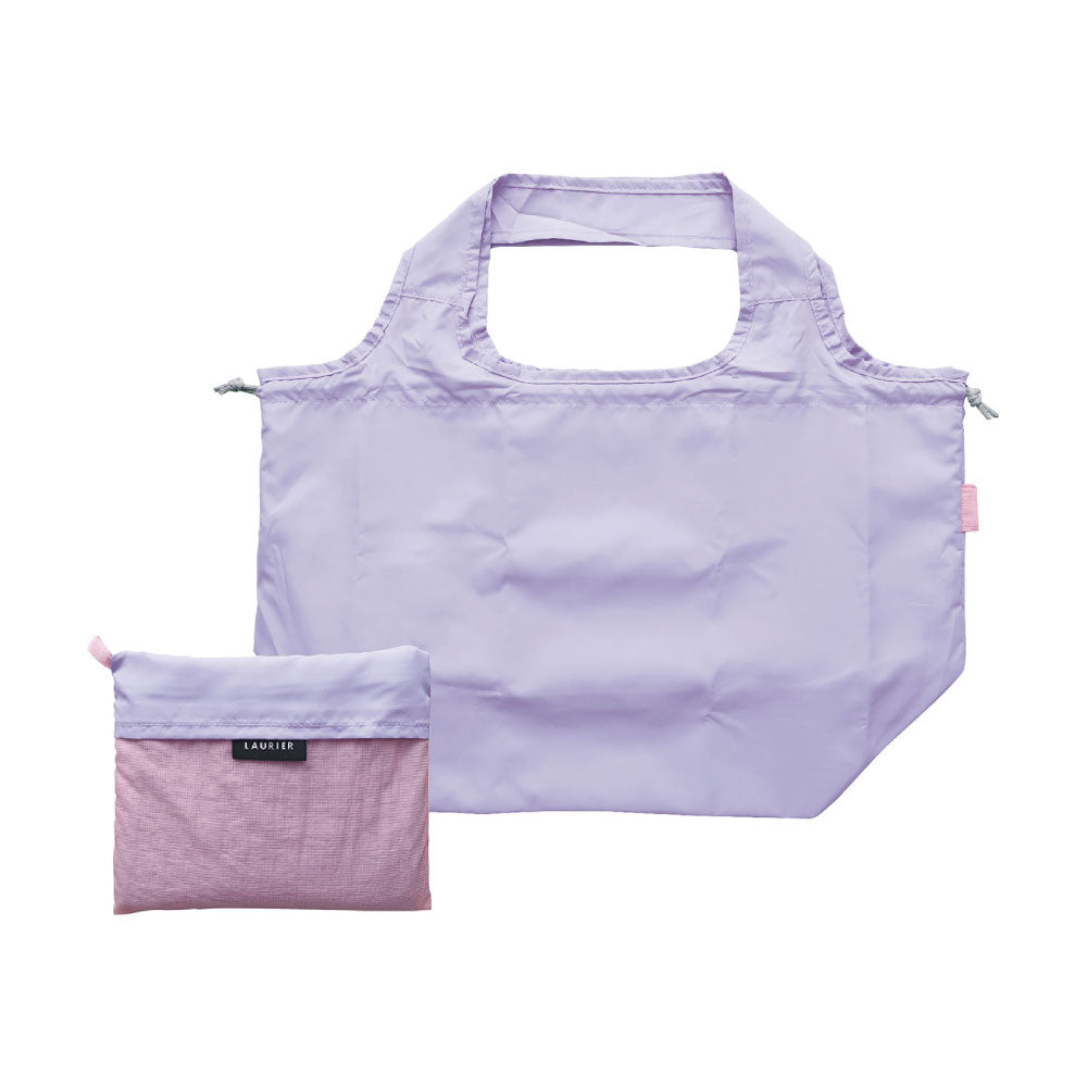 LAURIER TWO-TONE COOLER SHOPPING BAG｜ローリエ ツートーン 保冷 ショッピングバッグ 保温 コンパクト シンプル レジ袋 折りたたみ 大容量 大きめ おしゃれ パステル サブバッグ カラフル｜LEAFLETS リーフレッツ