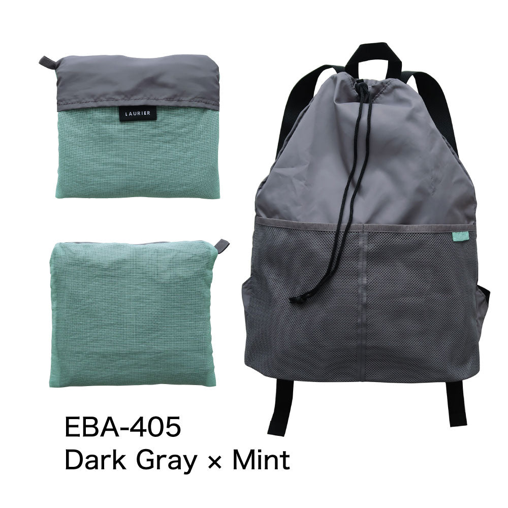 LAURIER COOLER SHOPPING BACKPACK｜ローリエ 保冷 ショッピングバックパック コンパクト シンプル レジ袋 折りたたみ 大容量 大きめ おしゃれ リュック 保温 収納｜LEAFLETS リーフレッツ