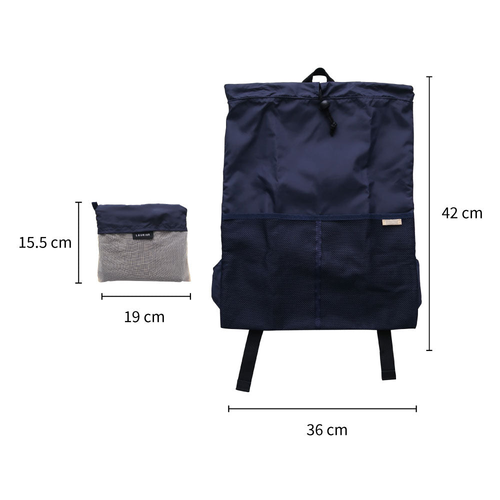 LAURIER COOLER SHOPPING BACKPACK｜ローリエ 保冷 ショッピングバックパック コンパクト シンプル レジ袋 折りたたみ 大容量 大きめ おしゃれ リュック 保温 収納｜LEAFLETS リーフレッツ