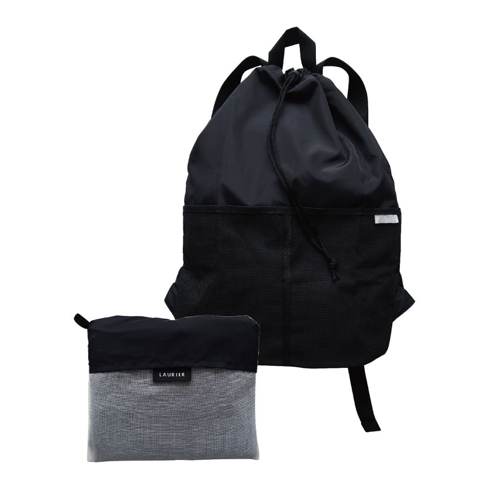 LAURIER COOLER SHOPPING BACKPACK｜ローリエ 保冷 ショッピングバックパック コンパクト シンプル レジ袋 折りたたみ 大容量 大きめ おしゃれ リュック 保温 収納｜LEAFLETS リーフレッツ