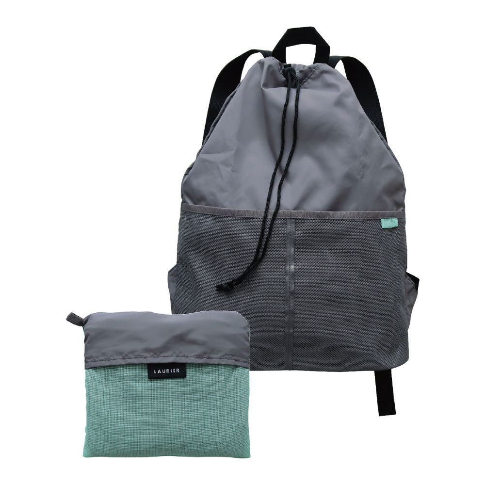 LAURIER COOLER SHOPPING BACKPACK｜ローリエ 保冷 ショッピングバックパック コンパクト シンプル レジ袋 折りたたみ 大容量 大きめ おしゃれ リュック 保温 収納｜LEAFLETS リーフレッツ
