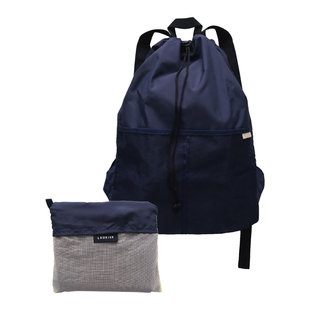 LAURIER COOLER SHOPPING BACKPACK｜ローリエ 保冷 ショッピングバックパック コンパクト シンプル レジ袋 折りたたみ 大容量 大きめ おしゃれ リュック 保温 収納｜LEAFLETS リーフレッツ