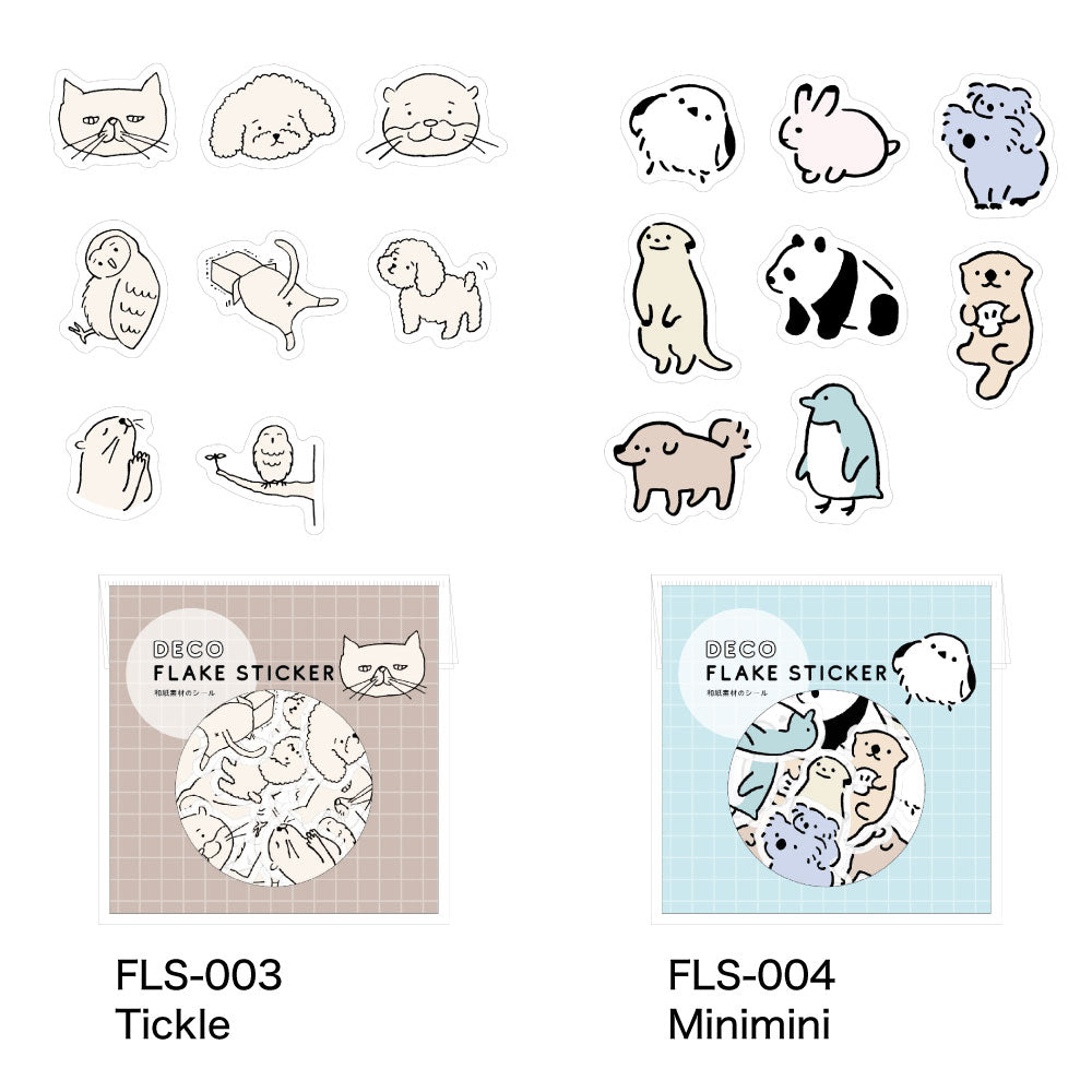 DECO FLAKE STICKER デコフレークシール｜おしゃれ かわいい 動物 大人 恐竜 ダイナソー 犬 猫 アニマル ステッカー シール デコレーション ノート 手帳 アート エジプシャン メジェド UFO 着ぐるみ｜MATOKA マトカ