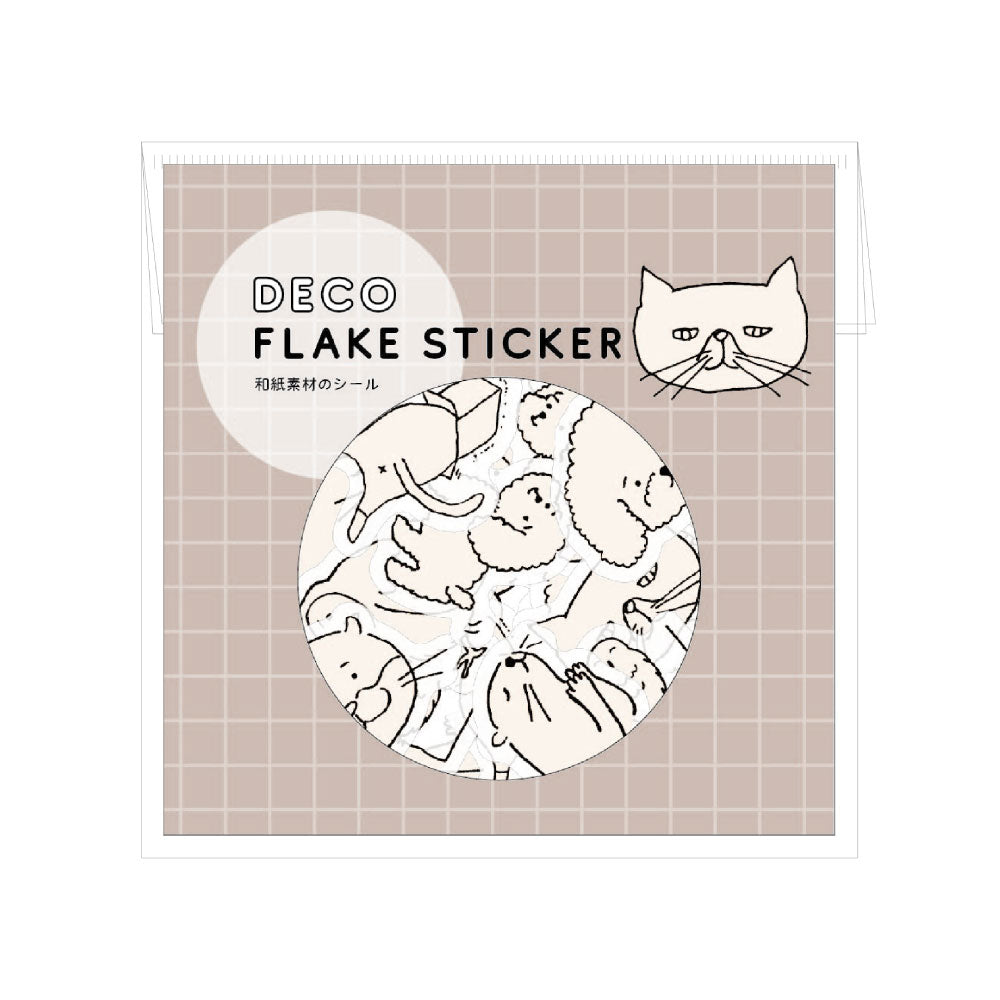 DECO FLAKE STICKER デコフレークシール｜おしゃれ かわいい 動物 大人 恐竜 ダイナソー 犬 猫 アニマル ステッカー シール デコレーション ノート 手帳 アート エジプシャン メジェド UFO 着ぐるみ｜MATOKA マトカ