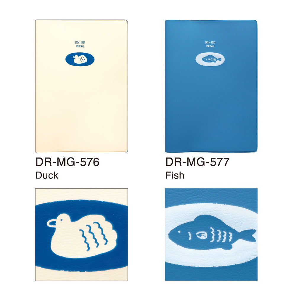 【ご予約 2月下旬発送】手帳 2026 マトカ 2026年4月始まり手帳 ダイアリー スケジュール帳｜B6サイズ マンスリー・スタンダード（月間ブロック）『ポンド｜POND』池 魚 鳥 アヒル あひる