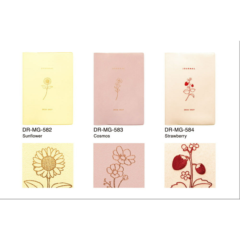 【ご予約 2月下旬発送】手帳 2026 マトカ 2026年4月始まり手帳 ダイアリー スケジュール帳｜B6サイズ マンスリー・スタンダード（月間ブロック）『フローラ｜FLORA』コスモス いちご 苺 イチゴ ひまわり 花 植物