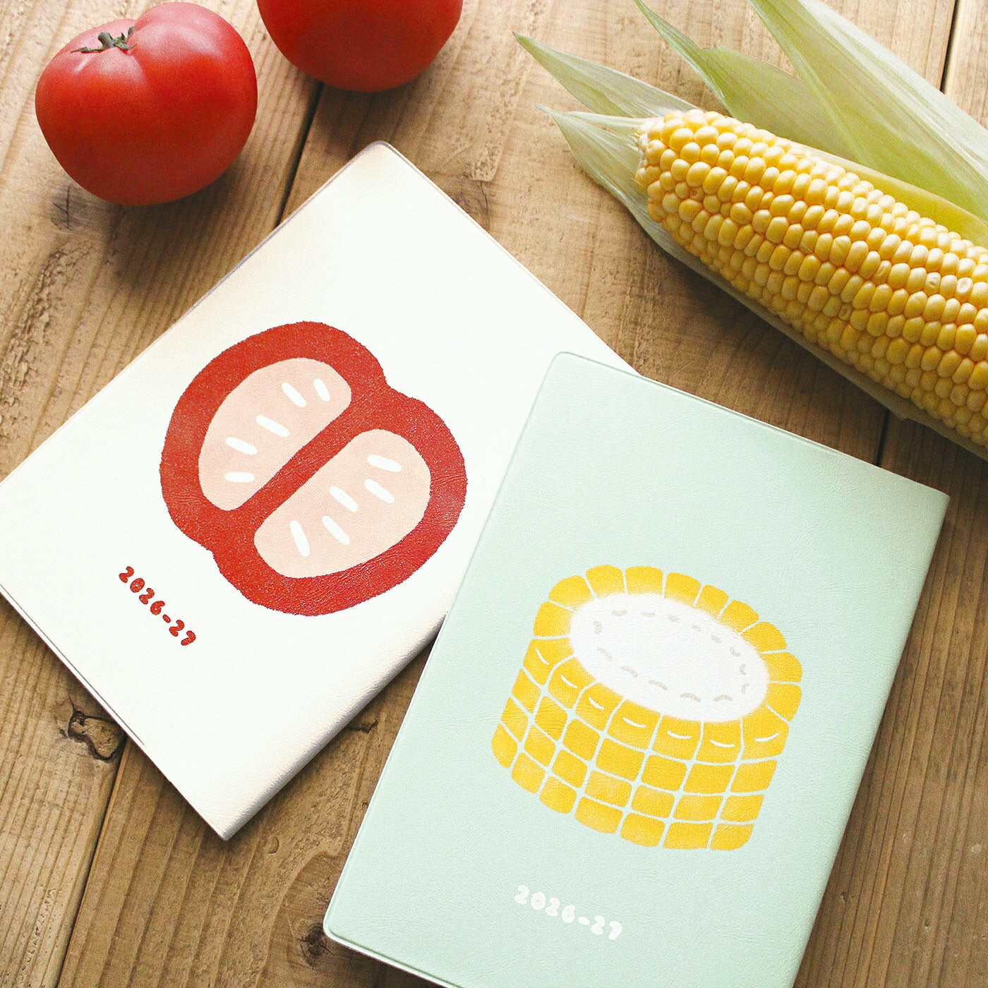 【ご予約 2月下旬発送】手帳 2026 マトカ 2026年4月始まり手帳 ダイアリー スケジュール帳｜B6サイズ マンスリー・スタンダード（月間ブロック）『夏野菜｜VEGETABLE』トマト トウモロコシ コーン 野菜
