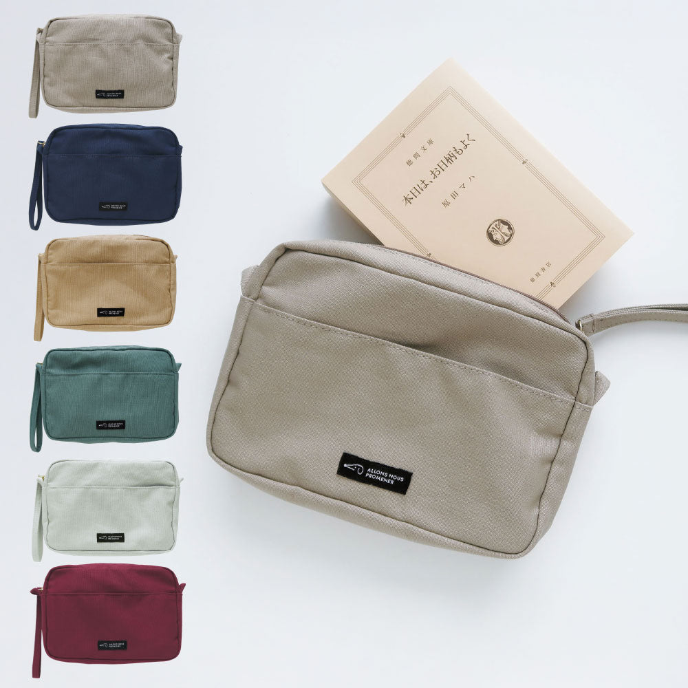 PROMENER BOOK POUCH プロムネ ブックポーチ｜ポーチ シンプル マイバッグ 文庫本 読書 ランチ サブバッグ バッグインバッグ 散歩 お出かけ ファッション ストラップ カバン