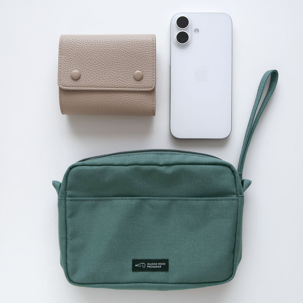 PROMENER BOOK POUCH プロムネ ブックポーチ｜ポーチ シンプル マイバッグ 文庫本 読書 ランチ サブバッグ バッグインバッグ 散歩 お出かけ ファッション ストラップ カバン