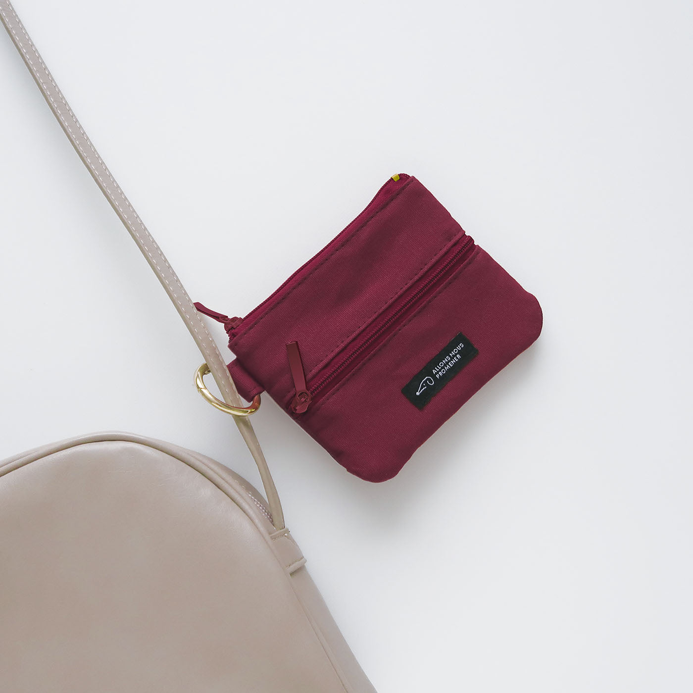 PROMENER BOOK POUCH プロムネ ウォレットポーチ｜ポーチ シンプル 散歩 お出かけ ファッション ストラップ ミニポーチ 財布 カード ケース ICカード 通勤 通学 カラビナ ミニ コインケース