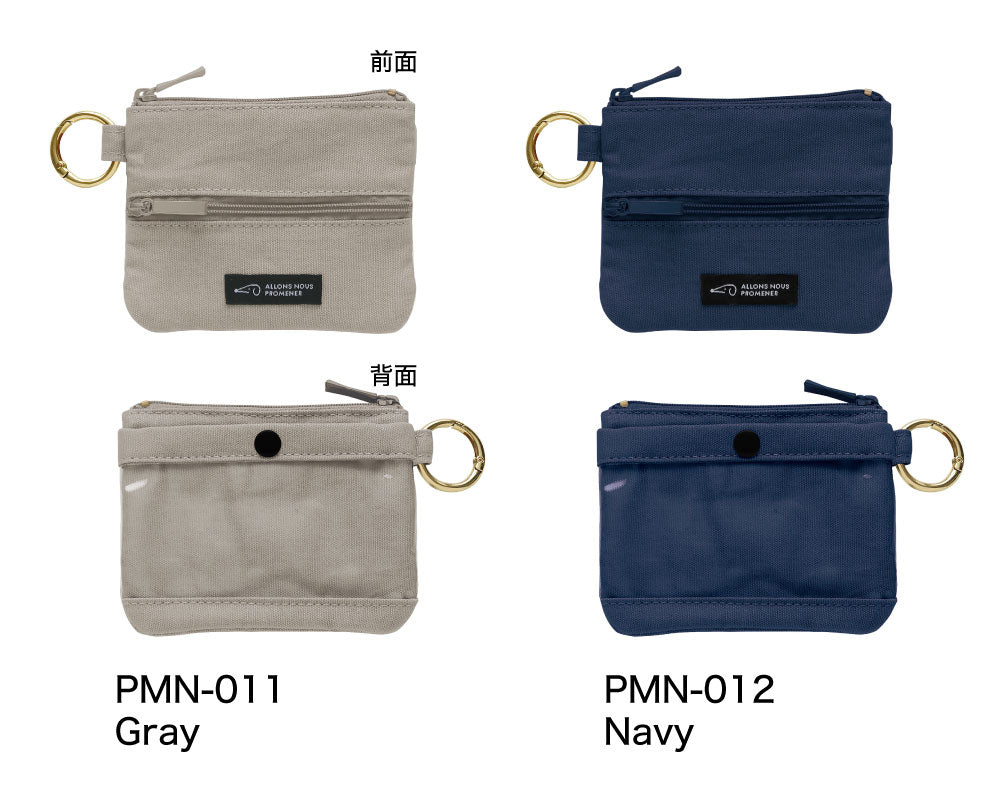 PROMENER BOOK POUCH プロムネ ウォレットポーチ｜ポーチ シンプル 散歩 お出かけ ファッション ストラップ ミニポーチ 財布 カード ケース ICカード 通勤 通学 カラビナ ミニ コインケース