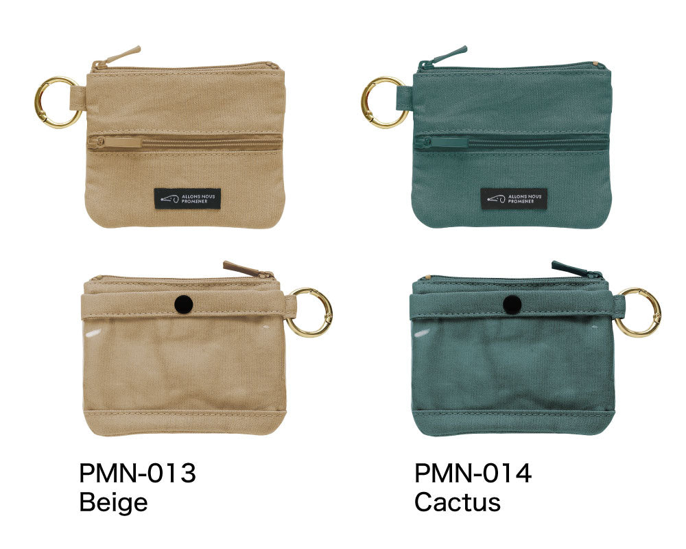PROMENER BOOK POUCH プロムネ ウォレットポーチ｜ポーチ シンプル 散歩 お出かけ ファッション ストラップ ミニポーチ 財布 カード ケース ICカード 通勤 通学 カラビナ ミニ コインケース