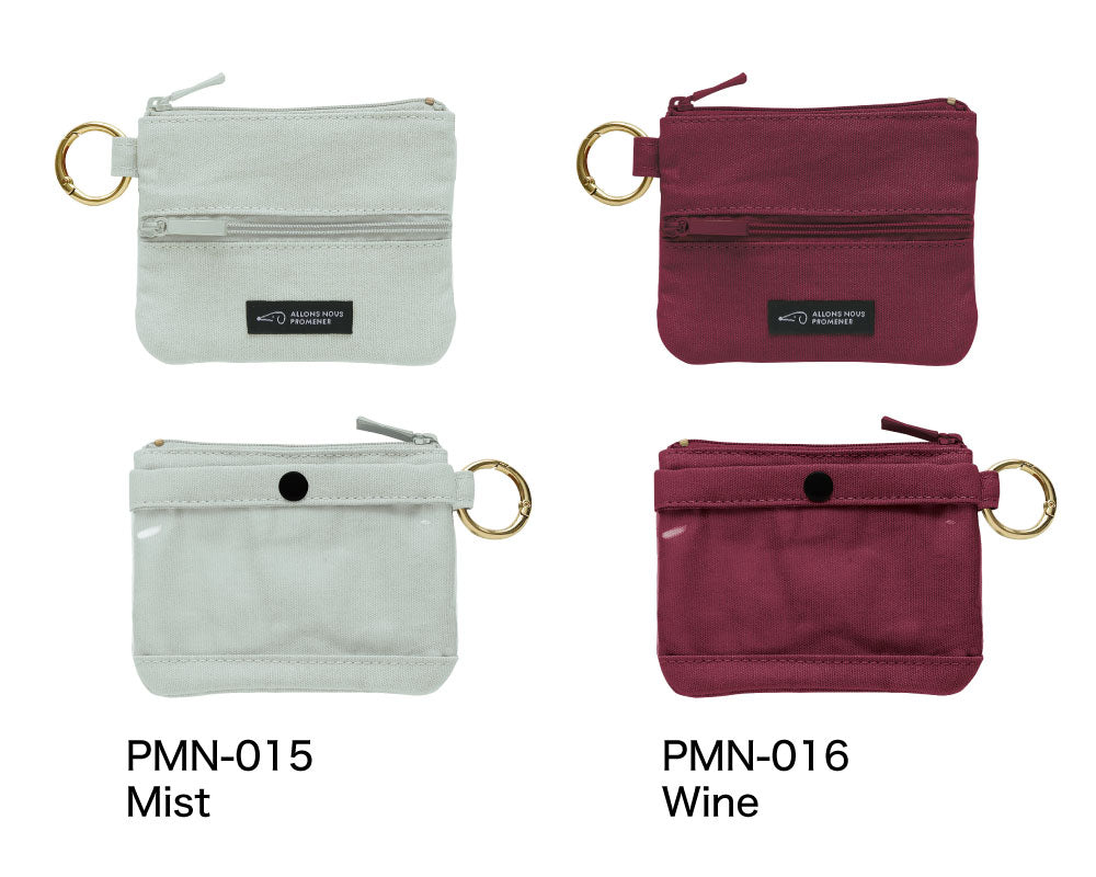 PROMENER BOOK POUCH プロムネ ウォレットポーチ｜ポーチ シンプル 散歩 お出かけ ファッション ストラップ ミニポーチ 財布 カード ケース ICカード 通勤 通学 カラビナ ミニ コインケース