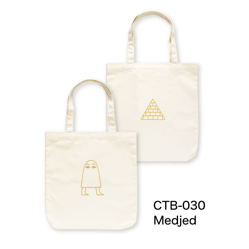 CANVAS TOTE BAG キャンバストートバッグ C｜トート キャンバス 刺繍 大きめ カバン バッグ シュール 土偶 埴輪 はにわ メジェド ピラミッド UFO 宇宙人 エイリアン A4｜MATOKA マトカ