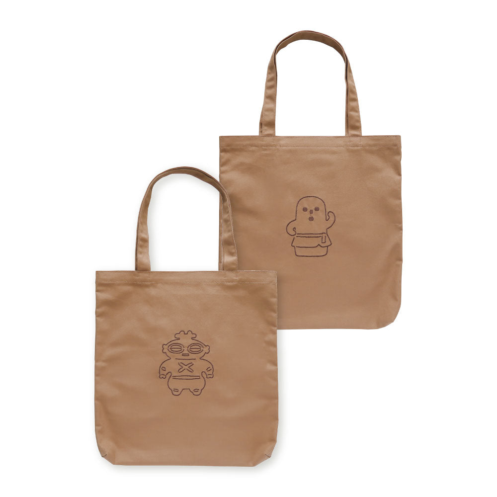 CANVAS TOTE BAG キャンバストートバッグ C｜トート キャンバス 刺繍 大きめ カバン バッグ シュール 土偶 埴輪 はにわ メジェド ピラミッド UFO 宇宙人 エイリアン A4｜MATOKA マトカ