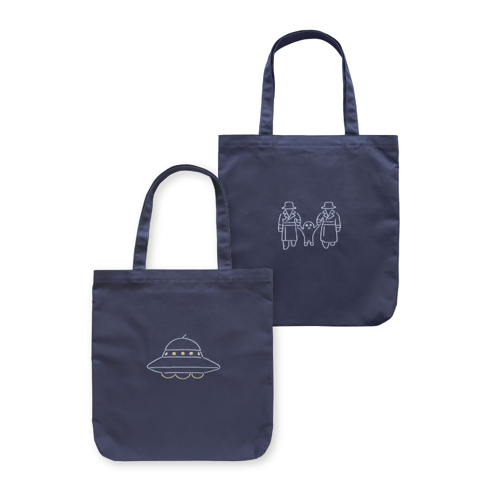 CANVAS TOTE BAG キャンバストートバッグ C｜トート キャンバス 刺繍 大きめ カバン バッグ シュール 土偶 埴輪 はにわ メジェド ピラミッド UFO 宇宙人 エイリアン A4｜MATOKA マトカ
