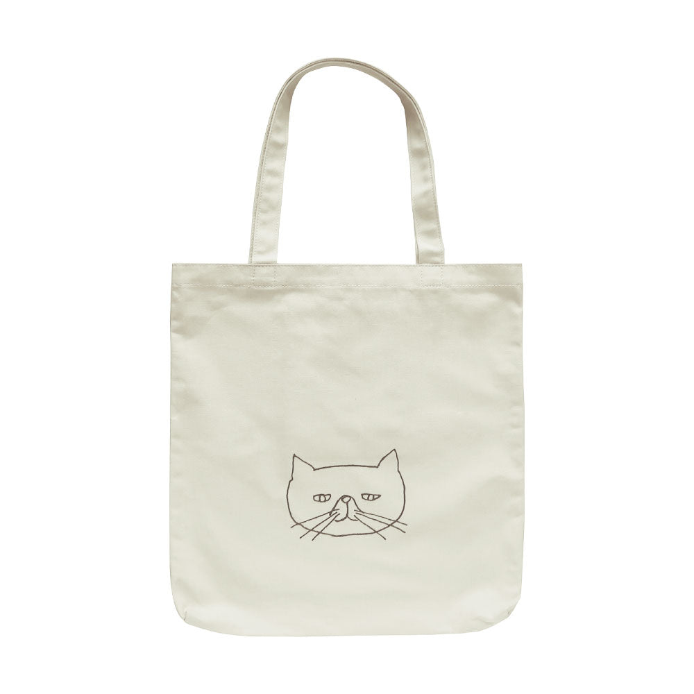 CANVAS TOTE BAG キャンバストートバッグ D｜トート キャンバス 刺繍 大きめ カバン バッグ 動物 アニマル 猫 犬 ブサネコ ティックル トイプードル｜MATOKA マトカ