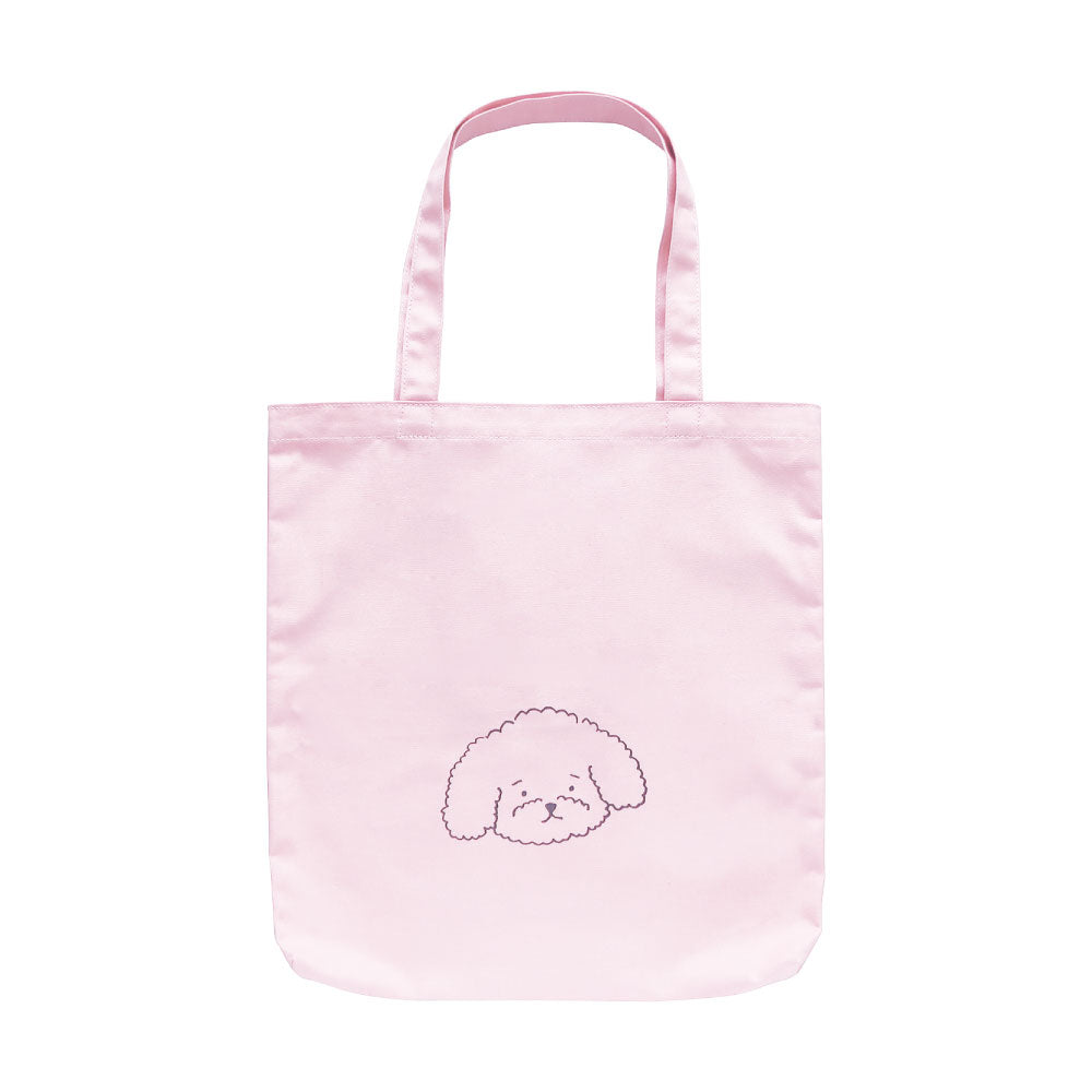 CANVAS TOTE BAG キャンバストートバッグ D｜トート キャンバス 刺繍 大きめ カバン バッグ 動物 アニマル 猫 犬 ブサネコ ティックル トイプードル｜MATOKA マトカ