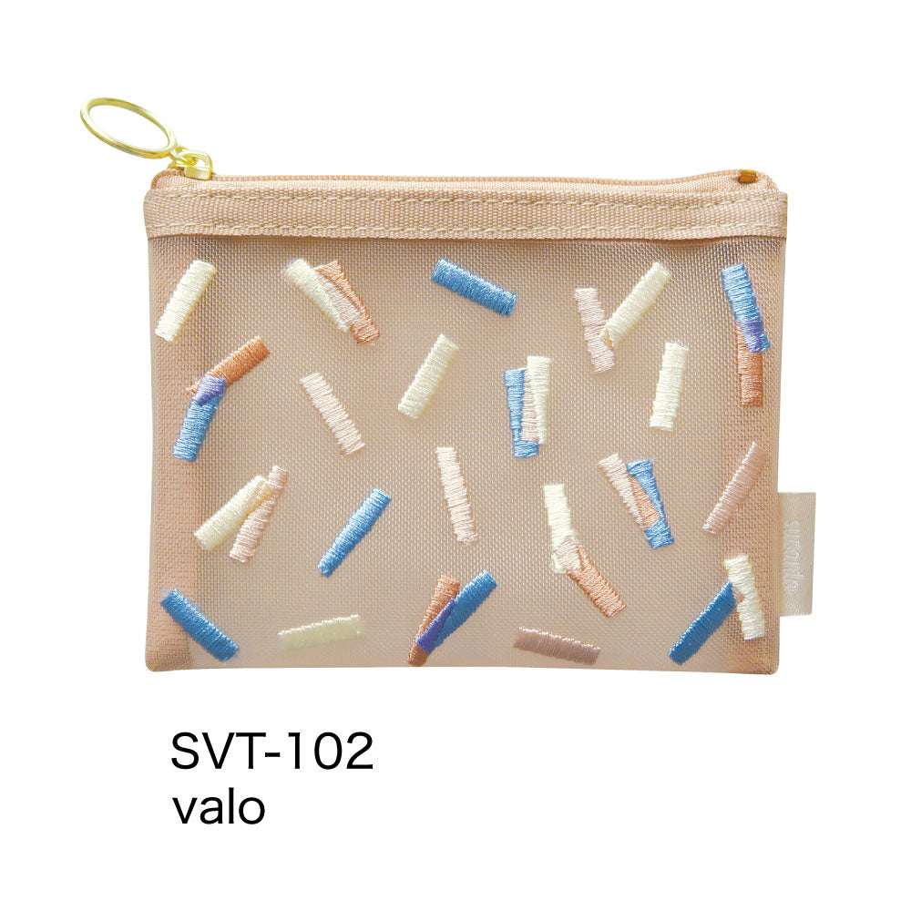 SUVANT MINI POUCH スヴァント ミニポーチ｜ポーチ ケース 刺繍 メッシュ 鍵 キーケース ICカード カード ケース ミニ コンパクト かわいい おしゃれ ボタニカル 花 フラワー 鳥 アート 植物 ギフト プレゼント 母の日｜MATOKA マトカ